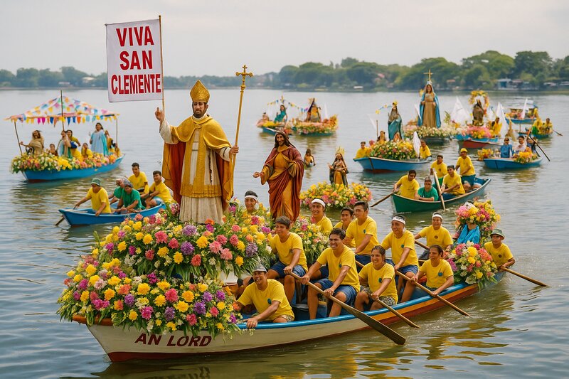 Water-based fluvial procession on Laguna de Bay