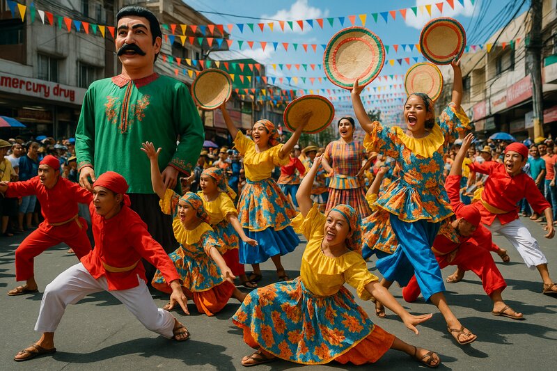 Cultural dancers performing traditional entertainment