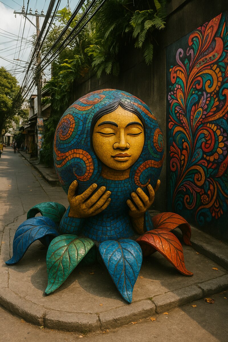 Street art and murals adorning Maginhawa walls