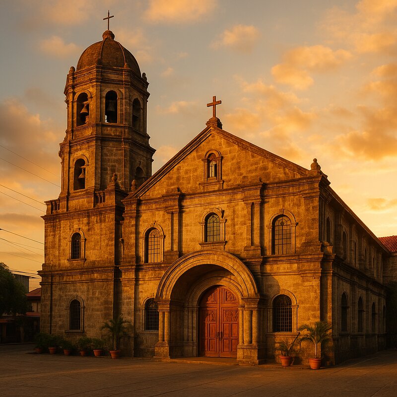 Historic colonial architecture of a heritage church in Malabon showing traditional Spanish design and bell tower