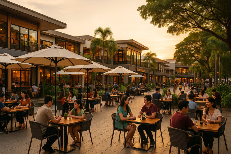 Outdoor dining area at Molito Lifestyle Center
