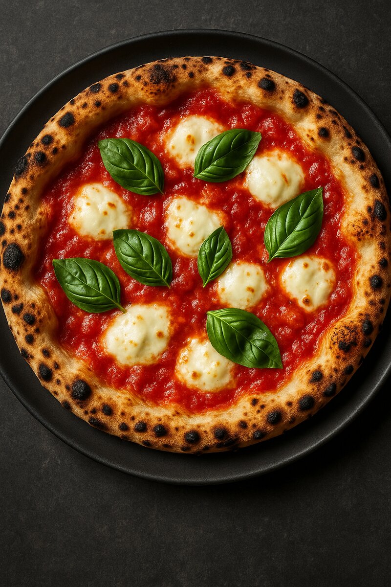 Thin, crispy Roman-style pizza with rectangular cut